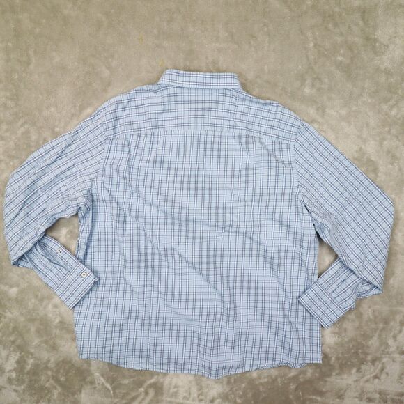 UNTUCKIT Men's Blue White Plaid Long‎ Sleeve Button Up Shirt size XXXL - Picture 3 of 7